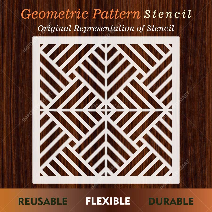 Art Deco Geometric Maze Stencil for Wall, Floor, Wood & Tile Decor β Reusable Linear Pattern β ID# 765 - Image 2
