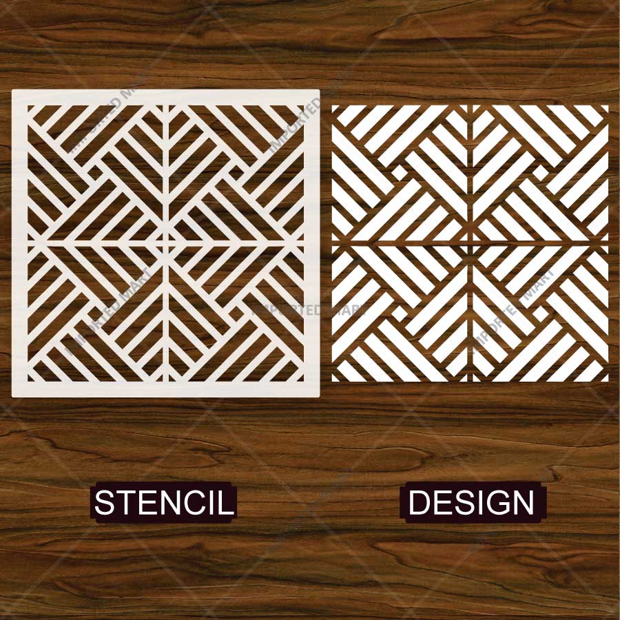 Art Deco Geometric Maze Stencil for Wall, Floor, Wood & Tile Decor β Reusable Linear Pattern β ID# 765 - Image 4