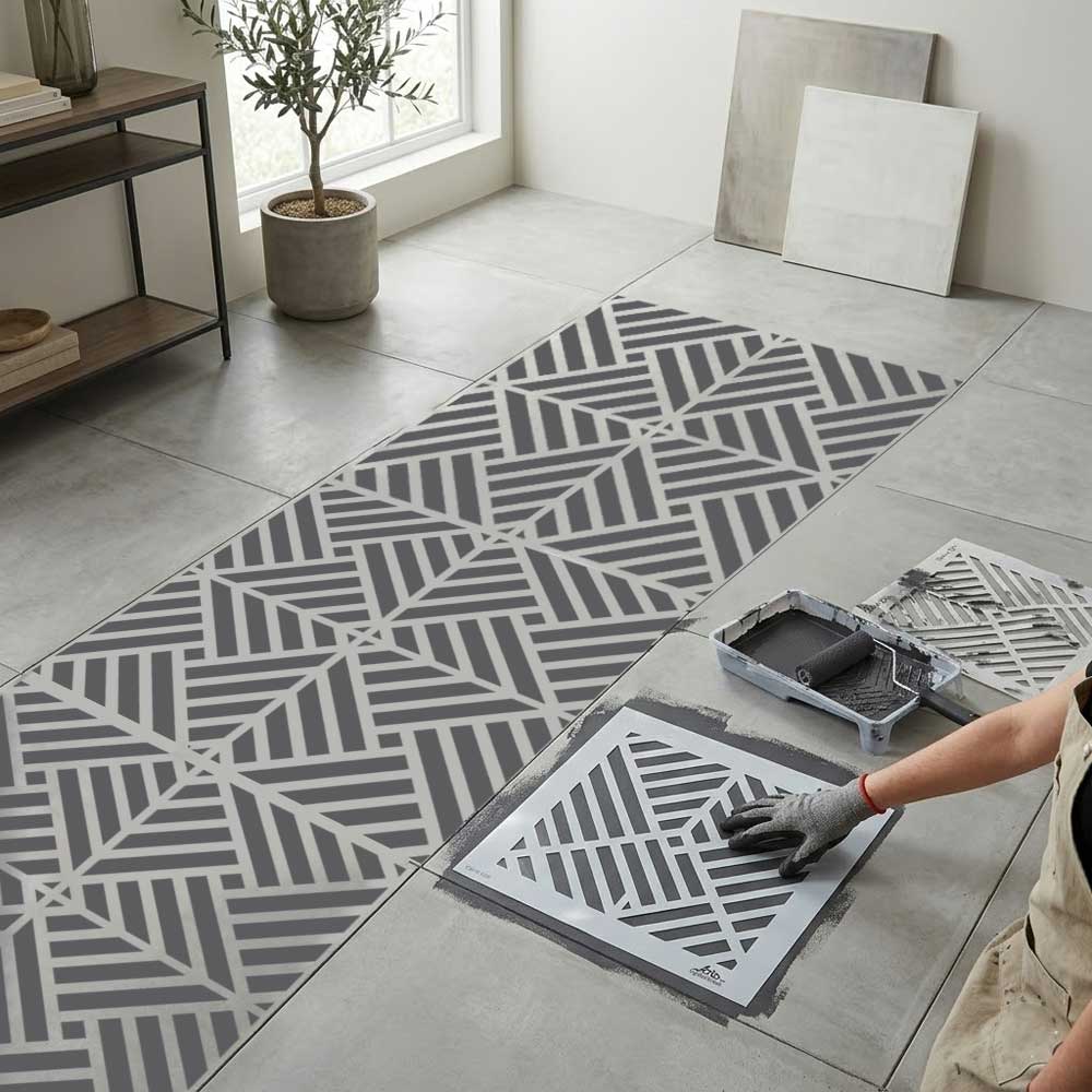 Art Deco Geometric Maze Stencil for Wall, Floor, Wood & Tile Decor β Reusable Linear Pattern β ID# 765 - Image 7