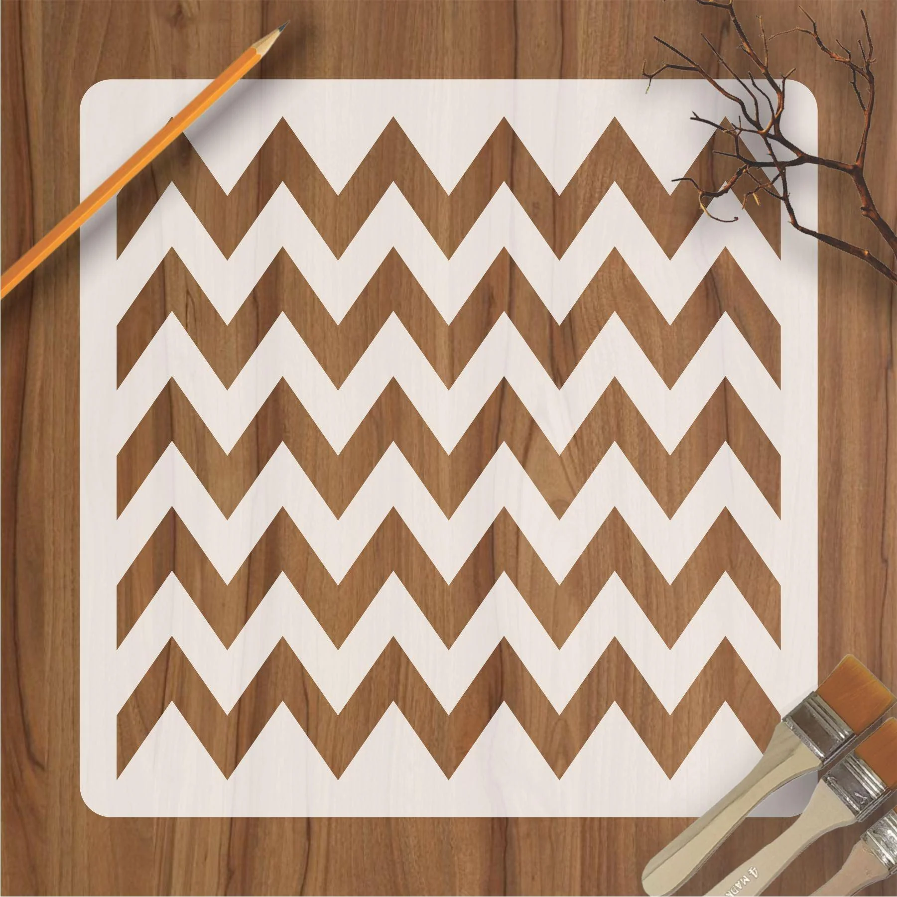 Badematte Zick Zack Reusable Stencil For Canvas And Wall Painting.ID #456