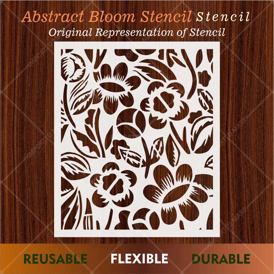 Bold Wildflower Stencil for Wall, Wood & Fabric Art β Handcut Floral Garden Design β ID# 688