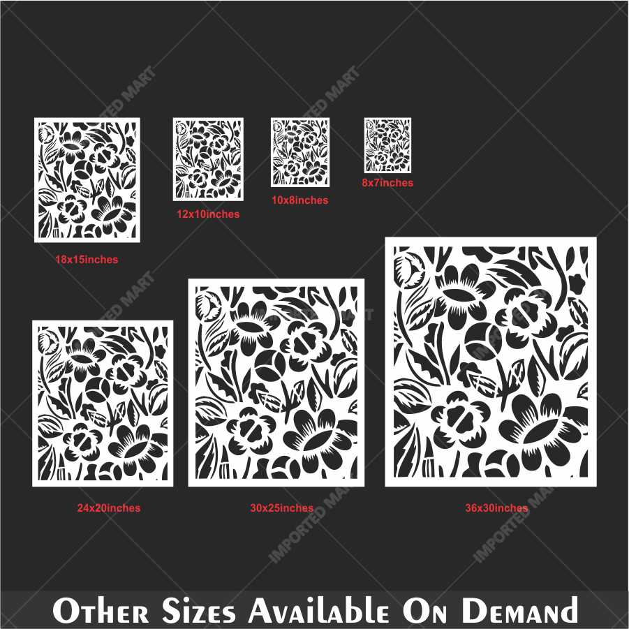 Bold Wildflower Stencil for Wall, Wood & Fabric Art β Handcut Floral Garden Design β ID# 688 - Image 5