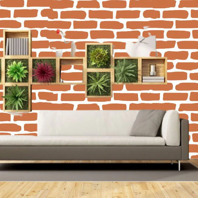 Brick Wall Reusable Stencil For Canvas And Wall Painting.ID #457