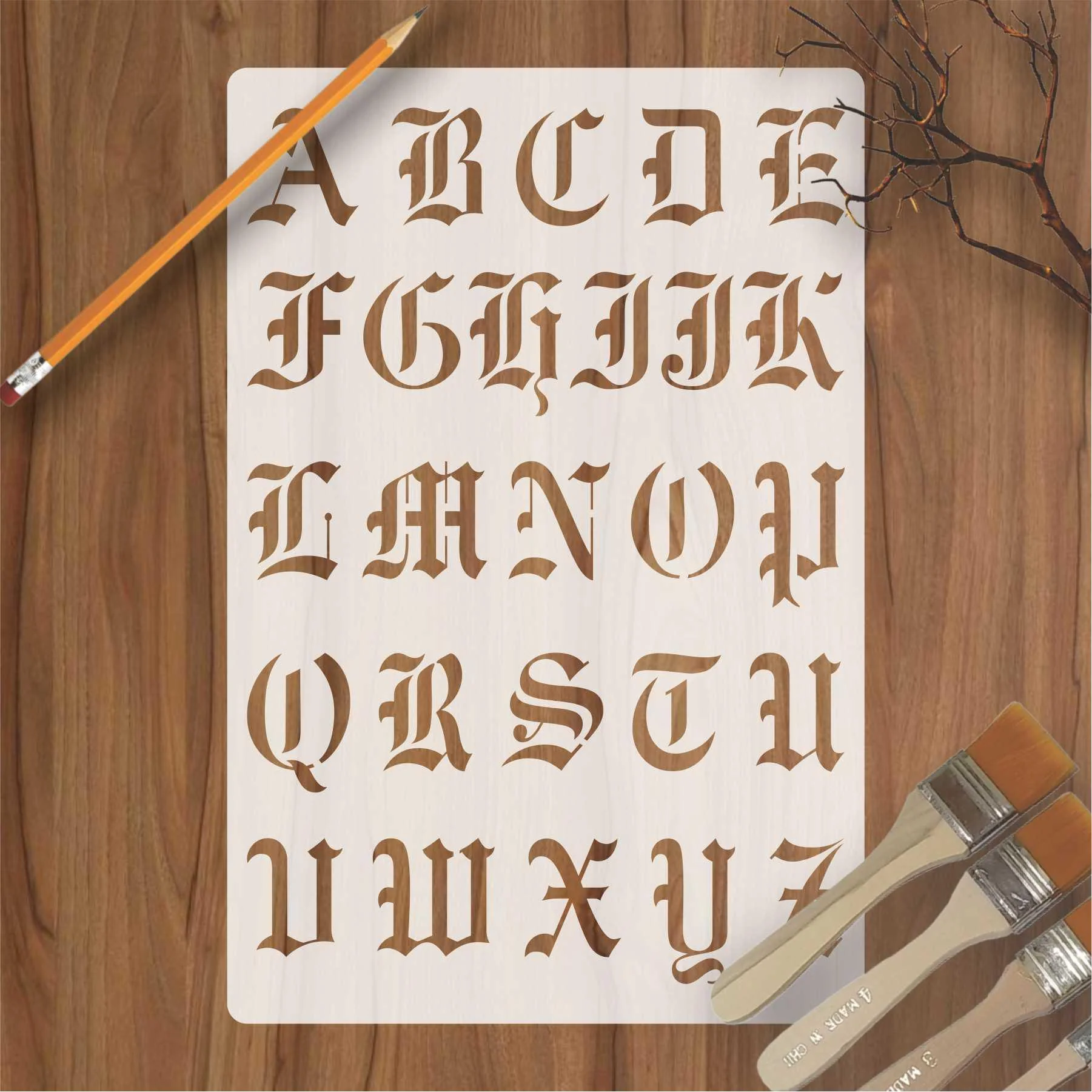 English Capital Alphabets Reusable Stencil for Canvas and wall painting.ID# 438
