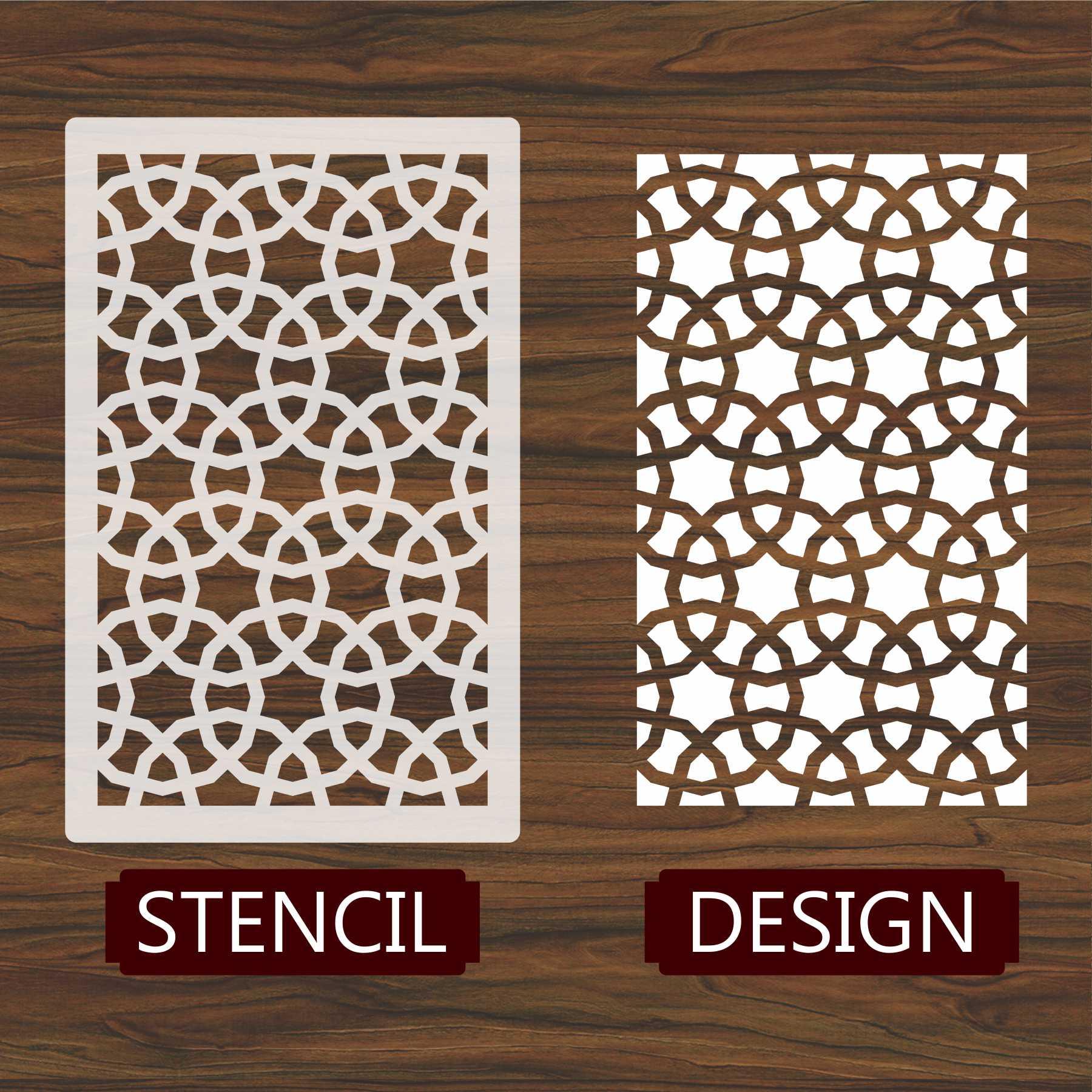 Chainmail Pattern  Moroccan Fabric Reusable Stencil For Canvas And Wall Painting.ID#208E - Image 3