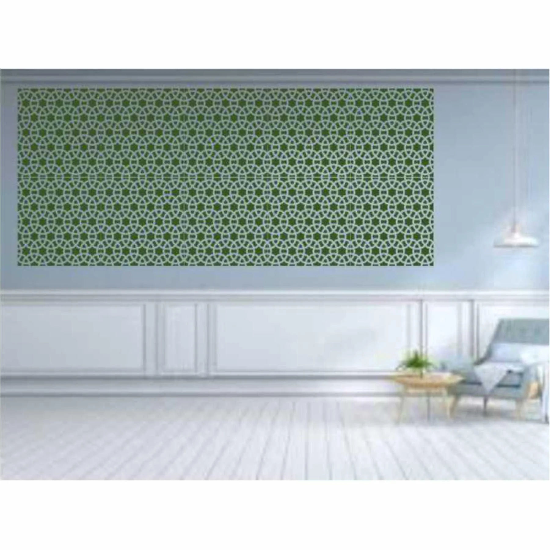 Chainmail Pattern  Moroccan Fabric Reusable Stencil For Canvas And Wall Painting.ID#208E - Image 4