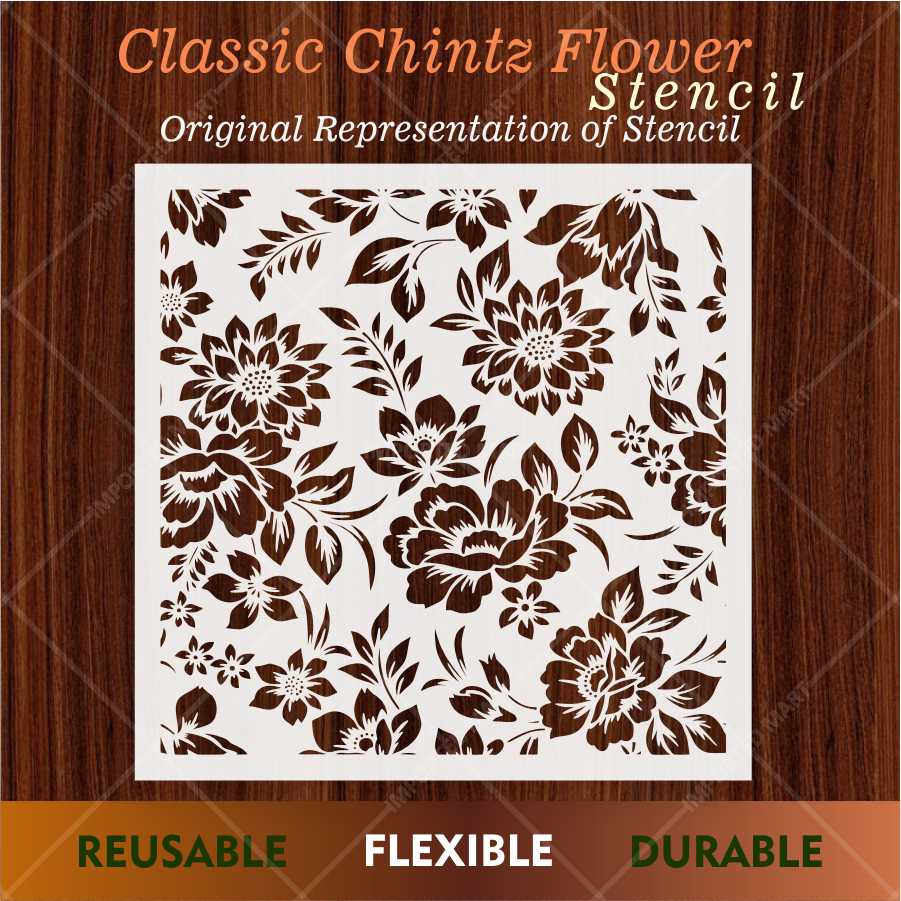 Dense Floral Pattern Stencil for Walls, Fabric & Furniture β Full Surface Repeat Design β ID# 678