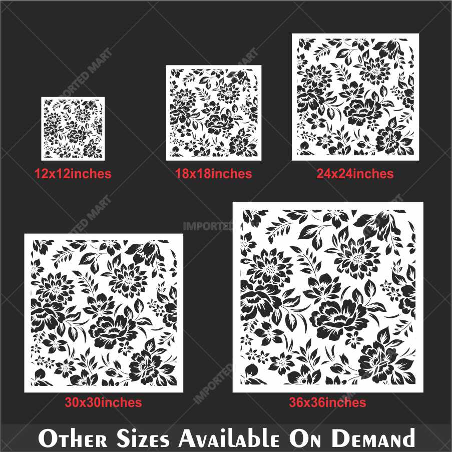 Dense Floral Pattern Stencil for Walls, Fabric & Furniture β Full Surface Repeat Design β ID# 678 - Image 5