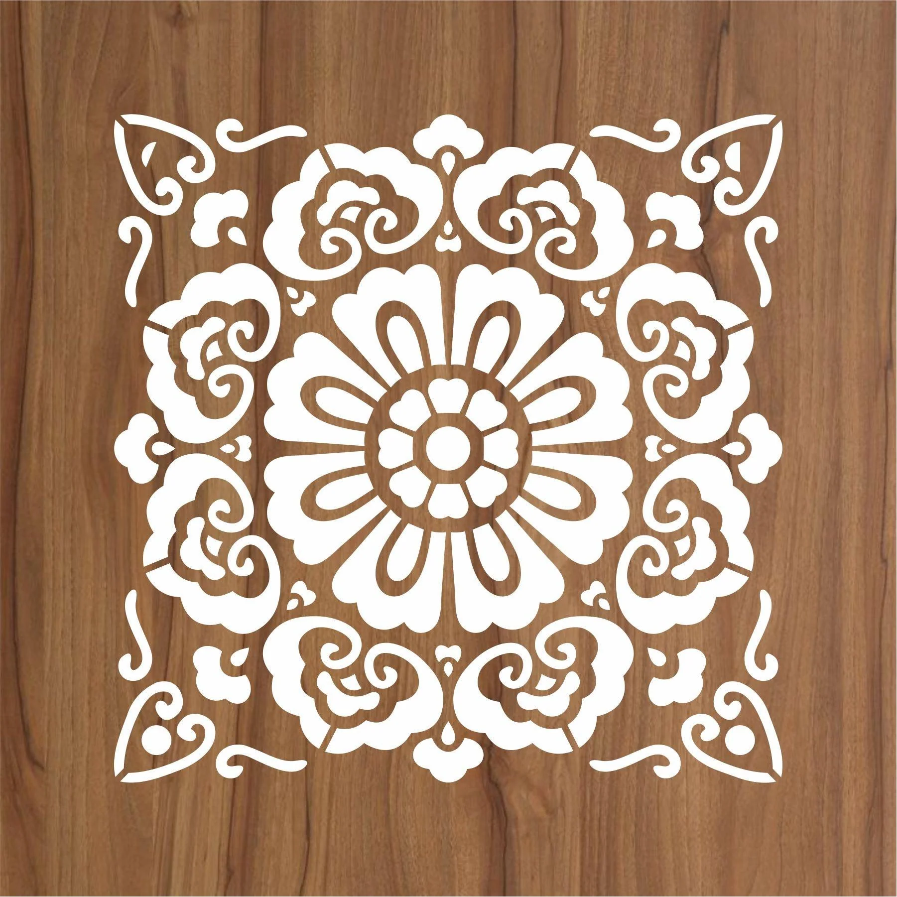Floor Tile Pattern  Reusable Stencil For Canvas And Wall Painting.ID#203 - Image 2