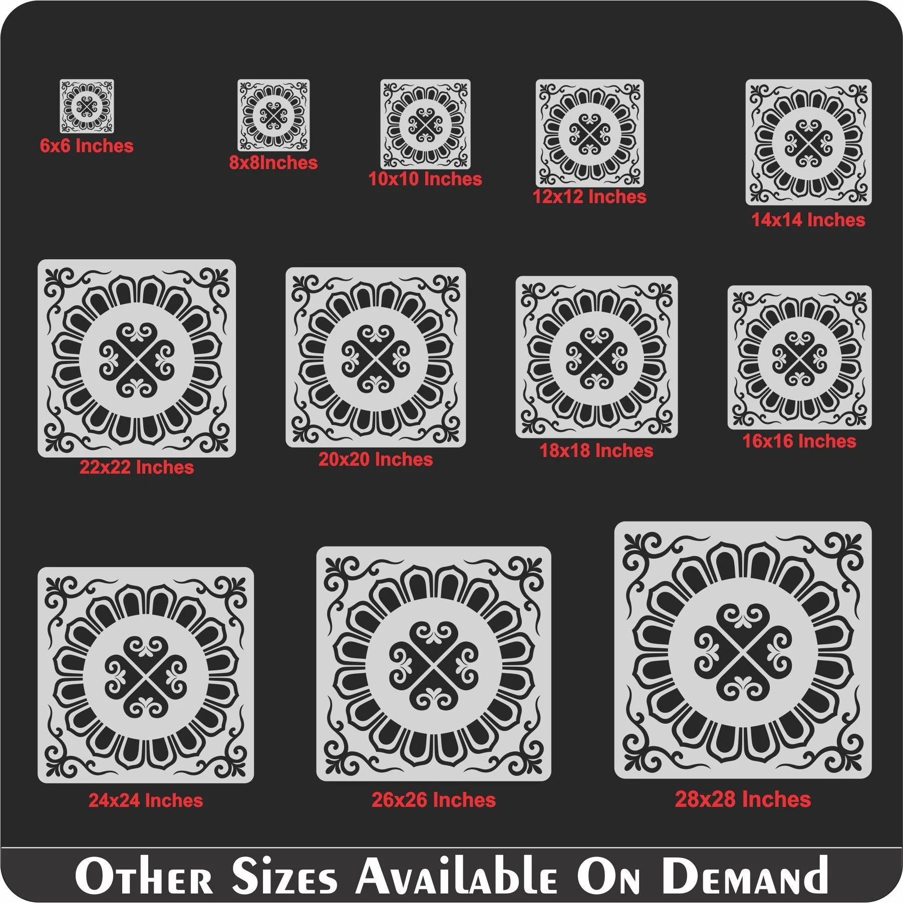 Floor Tile Pattern  Reusable Stencil For Canvas And Wall Painting.ID#202 - Image 5