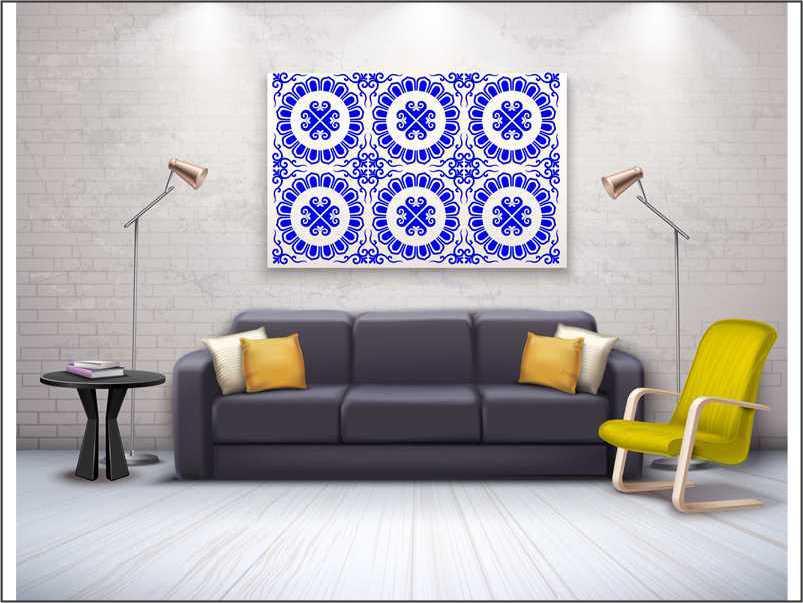Floor Tile Pattern  Reusable Stencil For Canvas And Wall Painting.ID#202 - Image 7