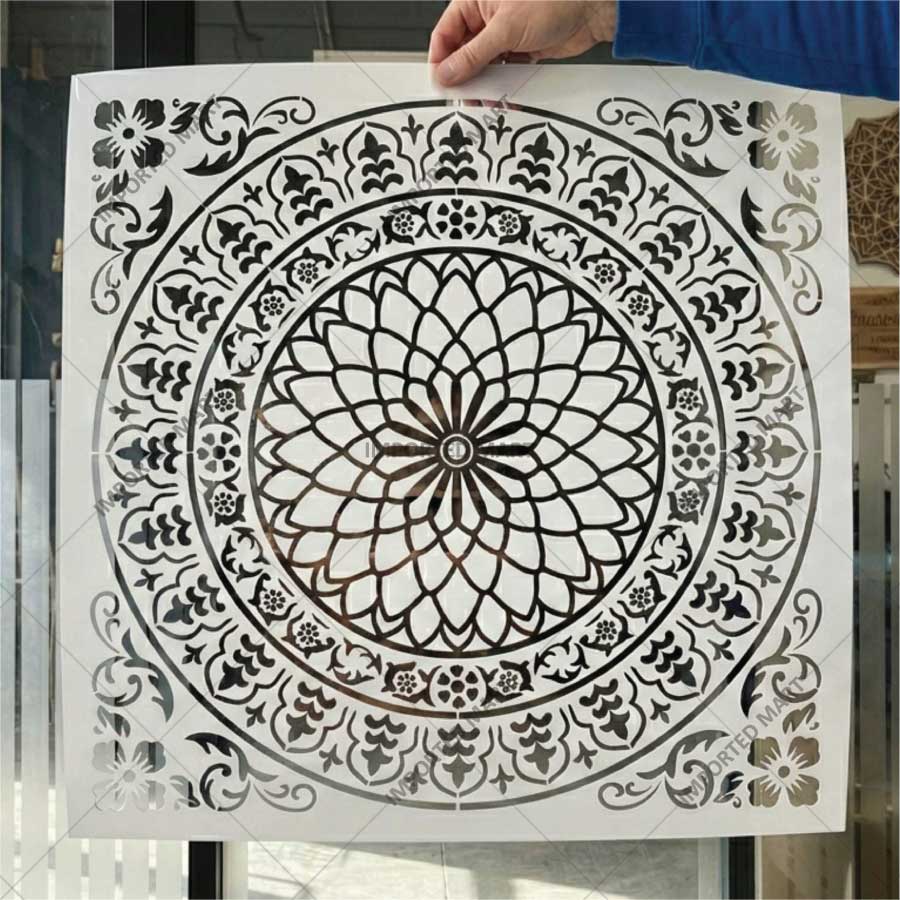 Floral Medallion Mandala Stencil for Walls, Floors & Tiles – Ornamental Decorative Pattern – ID# 735