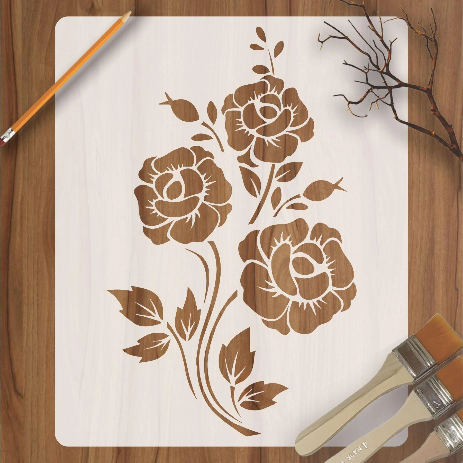 Floral Reusable Sheets Reusable Stencil for Canvas and wall painting.ID#78