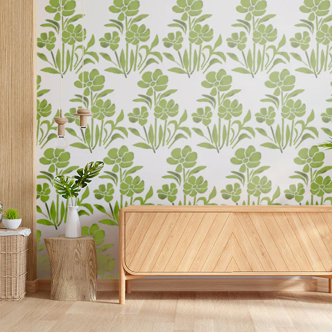 Floral Reusable Stencil for Canvas and wall painting.ID#97 - Image 6