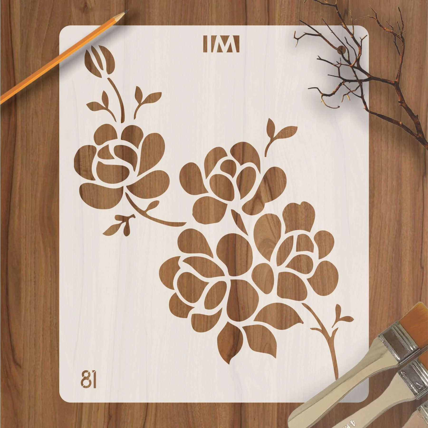 Floral Reusable Stencil for Canvas and wall painting.ID#81