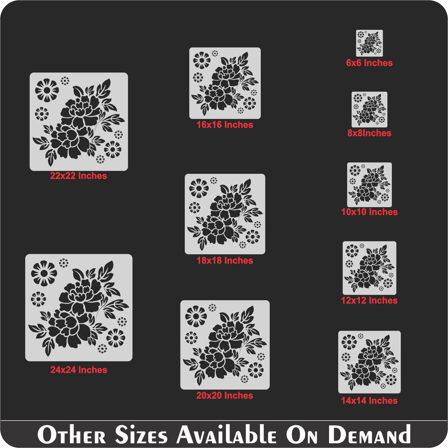Floral Reusable Stencil for Canvas and wall painting.ID#87 - Image 4