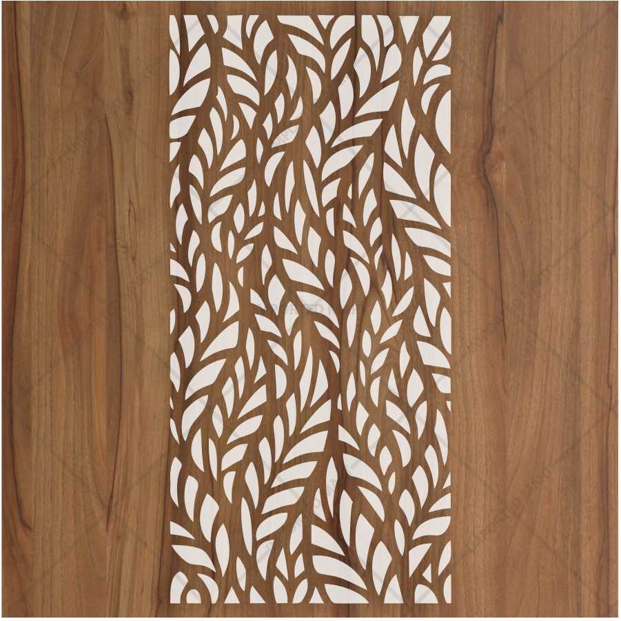 Flowing Botanical Leaf Stencil for Wall, Furniture & Fabric Art – Organic Nature Design – ID# 660 - Image 3
