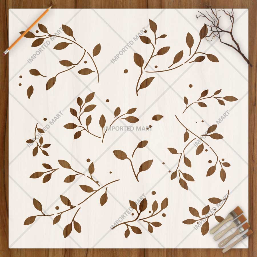 Forest Vine Stencil for Wall, Furniture & Fabric Art β Botanical Leaf Vine Pattern Design β ID# 764