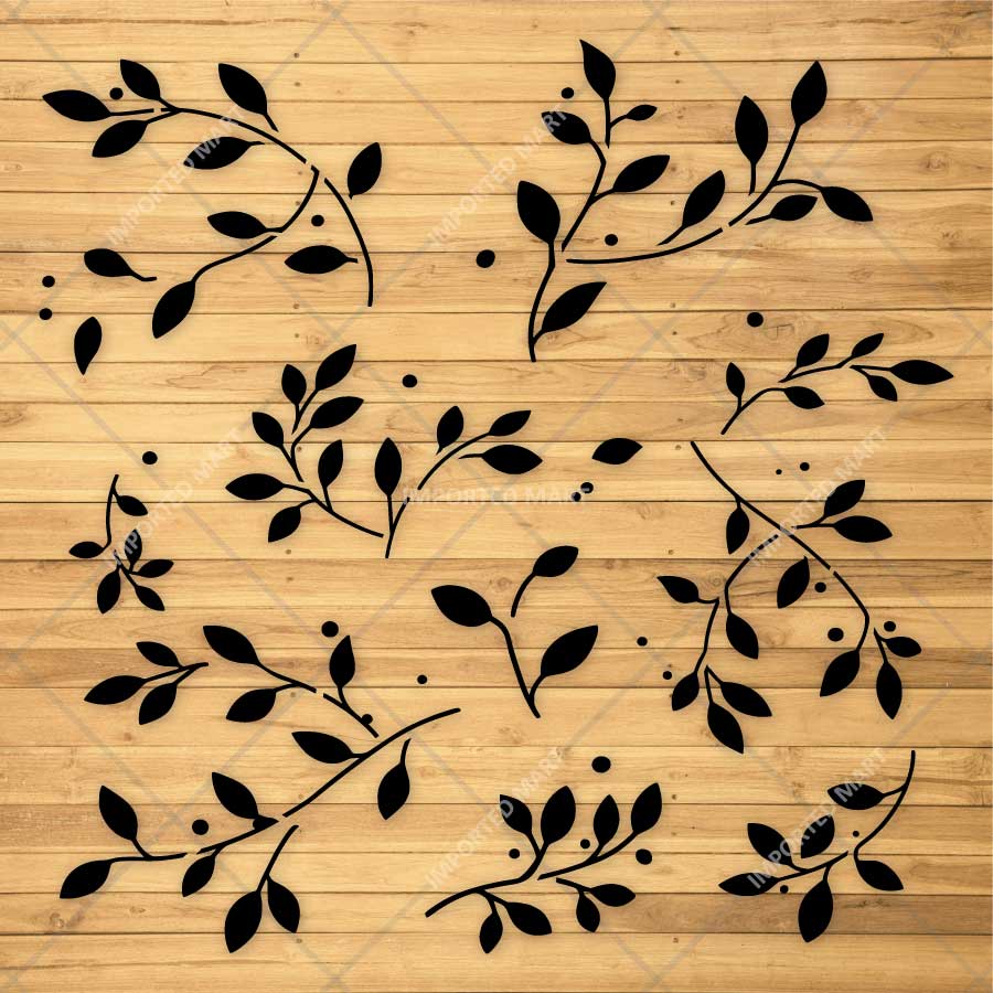 Forest Vine Stencil for Wall, Furniture & Fabric Art β Botanical Leaf Vine Pattern Design β ID# 764 - Image 3