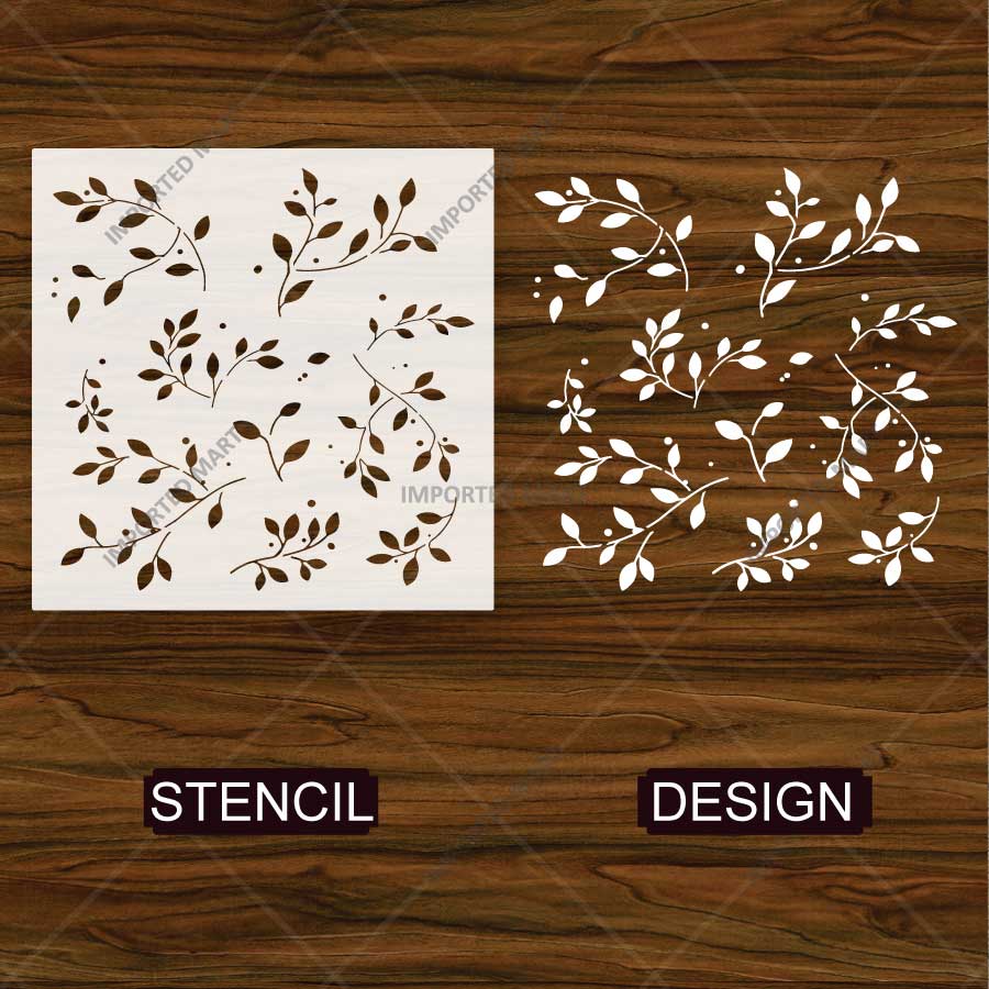 Forest Vine Stencil for Wall, Furniture & Fabric Art β Botanical Leaf Vine Pattern Design β ID# 764 - Image 4