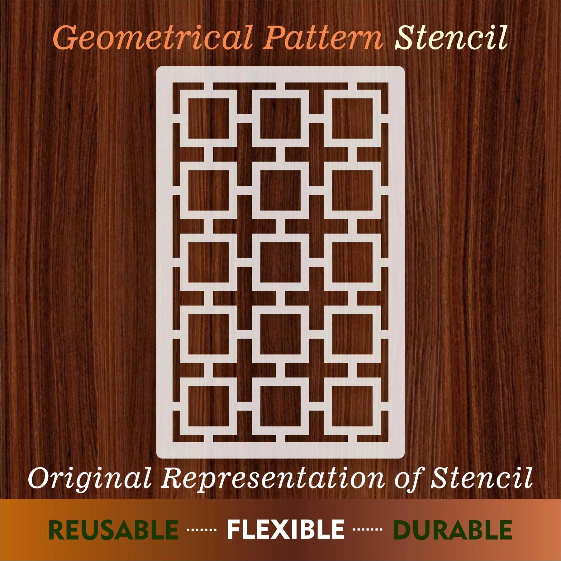 Geomatric Pattern  Moroccan Fabric Reusable Stencil For Canvas And Wall Painting.ID#208D - Image 7