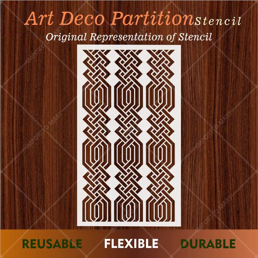 Geometric Knot Stencil for Wall, Wood & Furniture – Modern Lattice Design – ID# 669