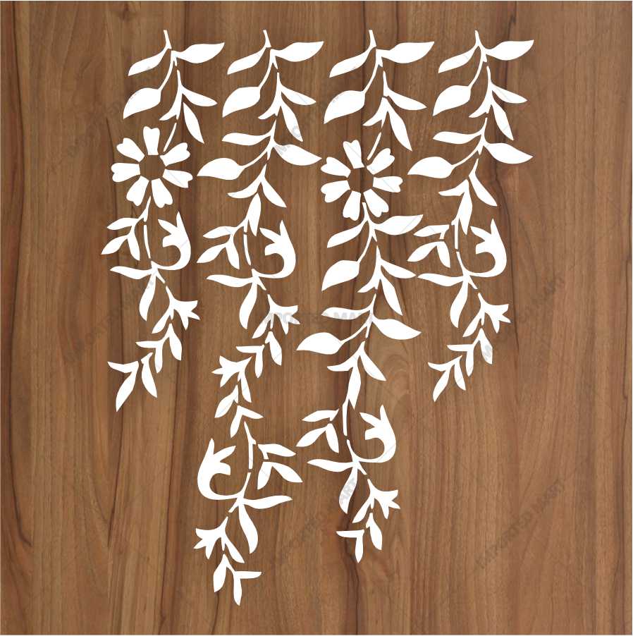 Hanging Floral Vines with Leaf Stencil β Botanical Wall Art Design ID#656 - Image 3
