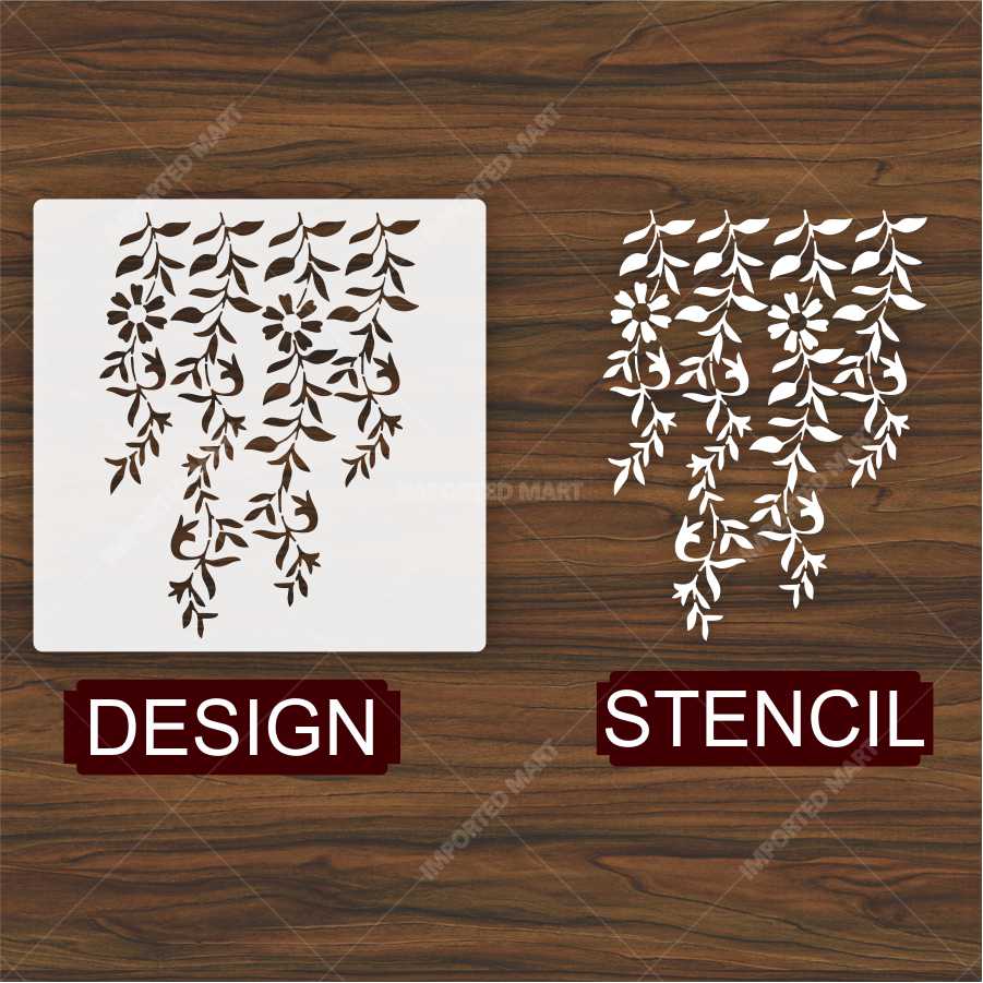 Hanging Floral Vines with Leaf Stencil β Botanical Wall Art Design ID#656 - Image 5