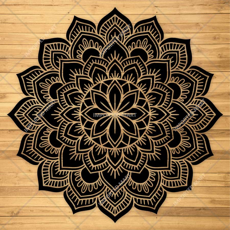 Imperial Floral Mandala Stencil for Wall, Floor & Furniture Art β Decorative Round Mandala Design β ID# 761 - Image 3