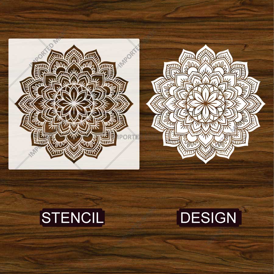 Imperial Floral Mandala Stencil for Wall, Floor & Furniture Art β Decorative Round Mandala Design β ID# 761 - Image 4