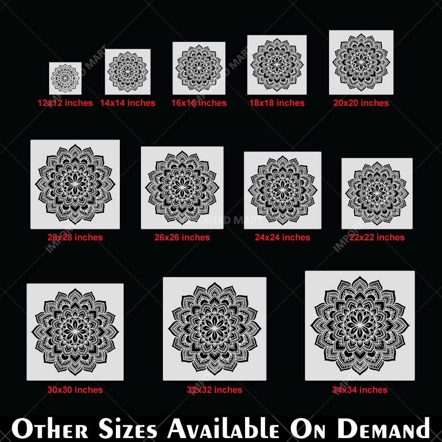 Imperial Floral Mandala Stencil for Wall, Floor & Furniture Art β Decorative Round Mandala Design β ID# 761 - Image 5