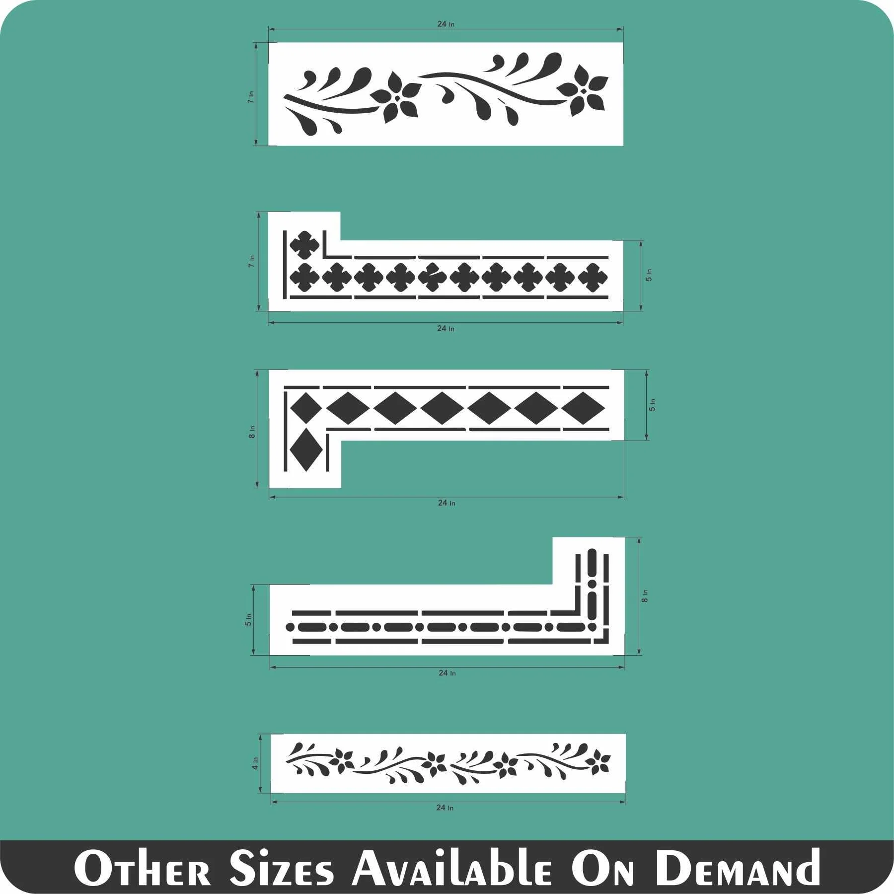 Indian Inlay (furniture and fabric) Reusable Stencil For Canvas And Wall Painting.ID#340 - Image 11