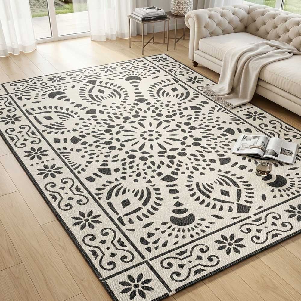 Intricate Lace Carpet Stencil for Floor, Wall & Rug Painting β Elegant Floral Mandala Design β ID# 756 - Image 6