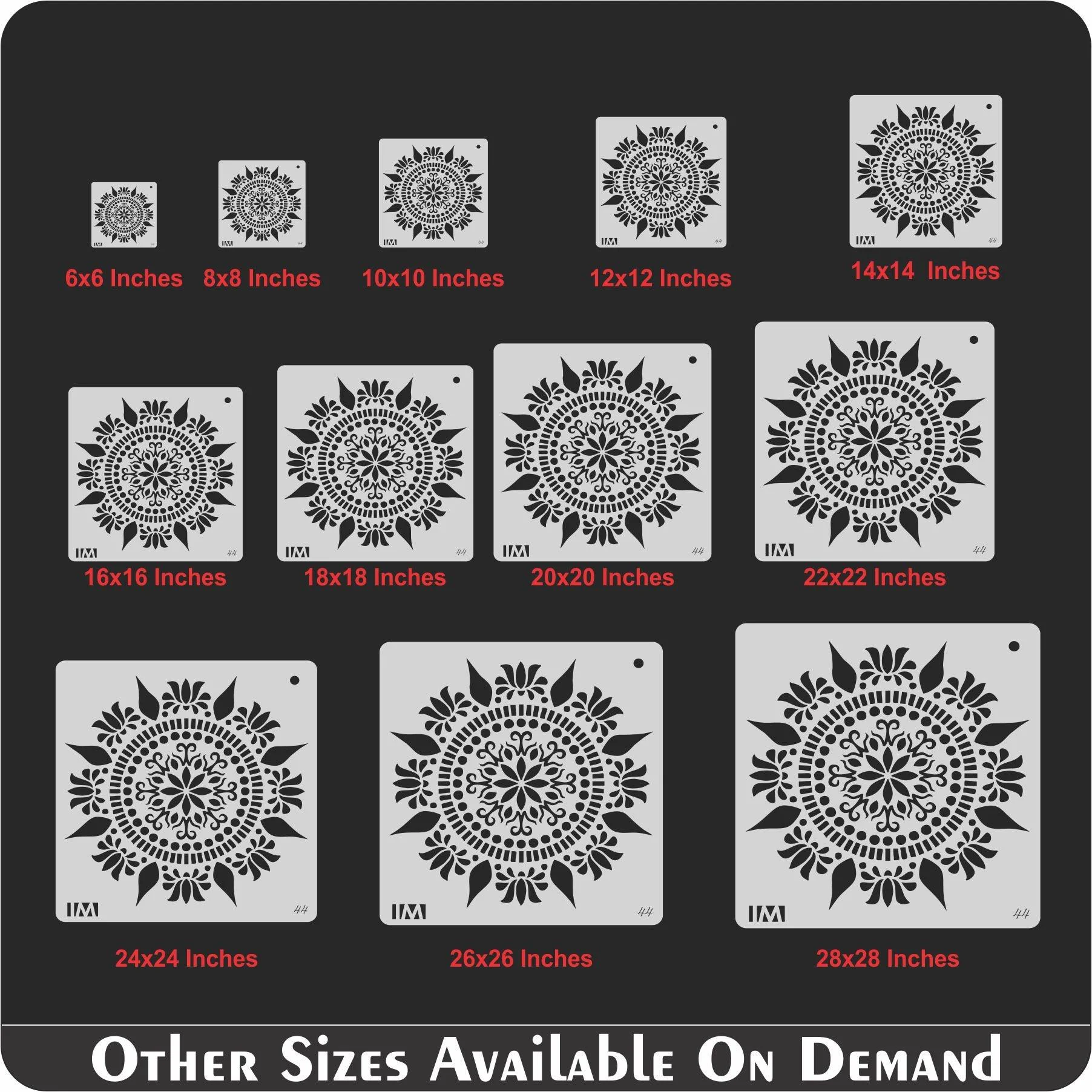 Mandala  Art Reusable Stencil for Canvas and wall painting.ID#44 - Image 6