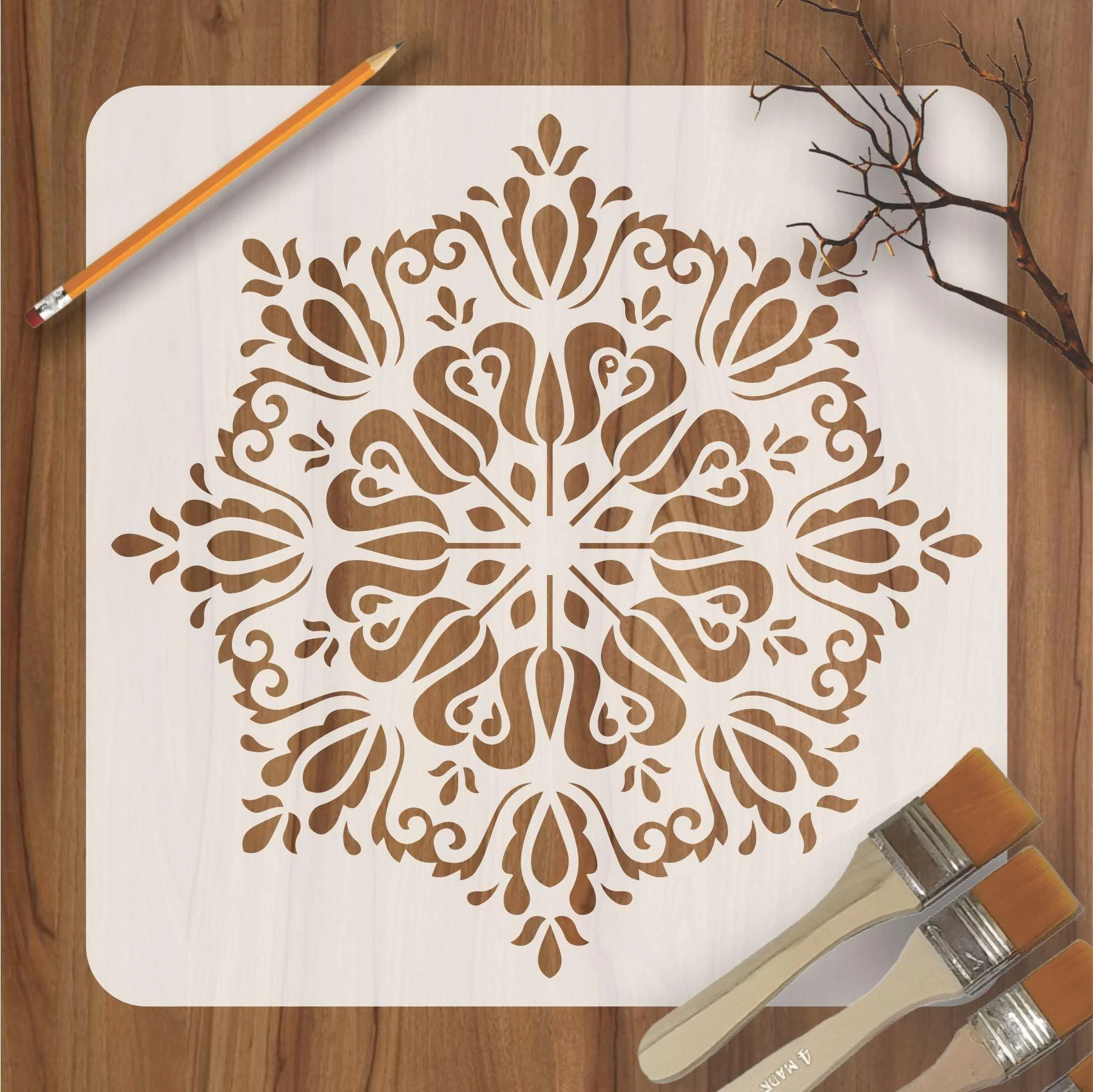 Mandala Art Reusable Stencil for Canvas and wall painting.ID#88