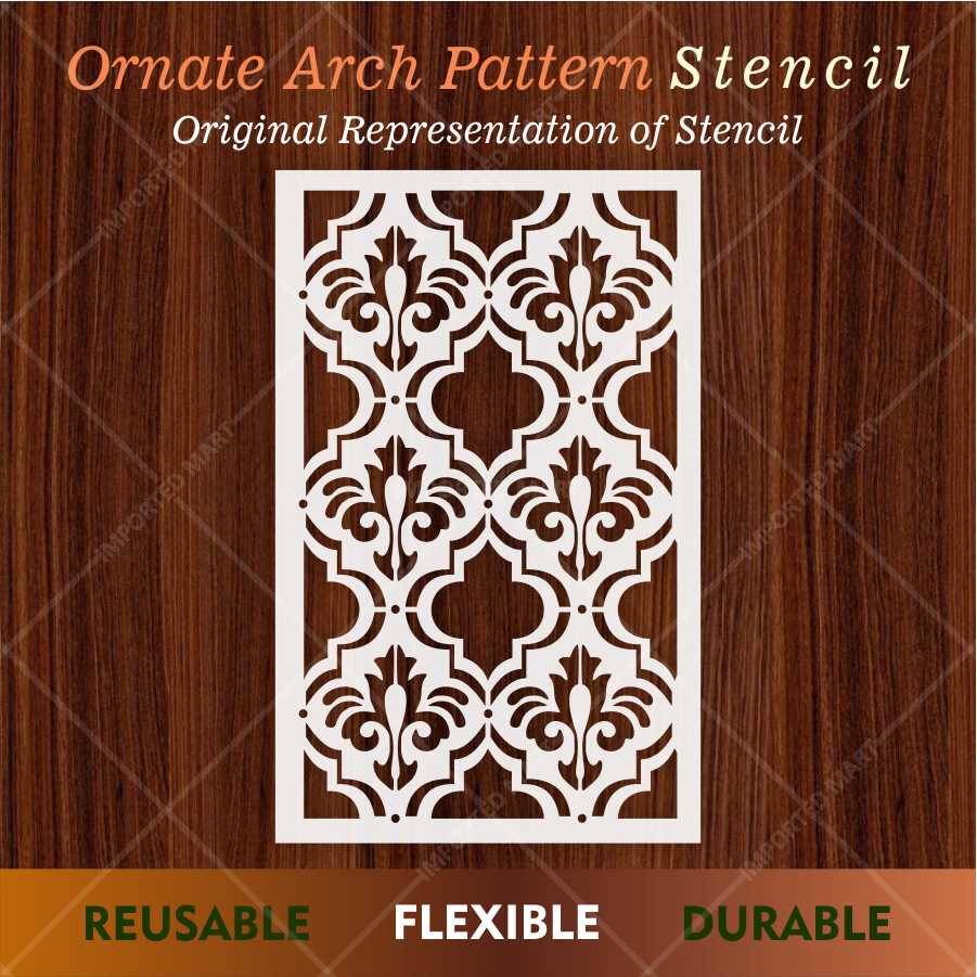 Moroccan Fleur Tile Stencil for Wall, Furniture & Fabric β Reusable Ornamental Design β ID# 687