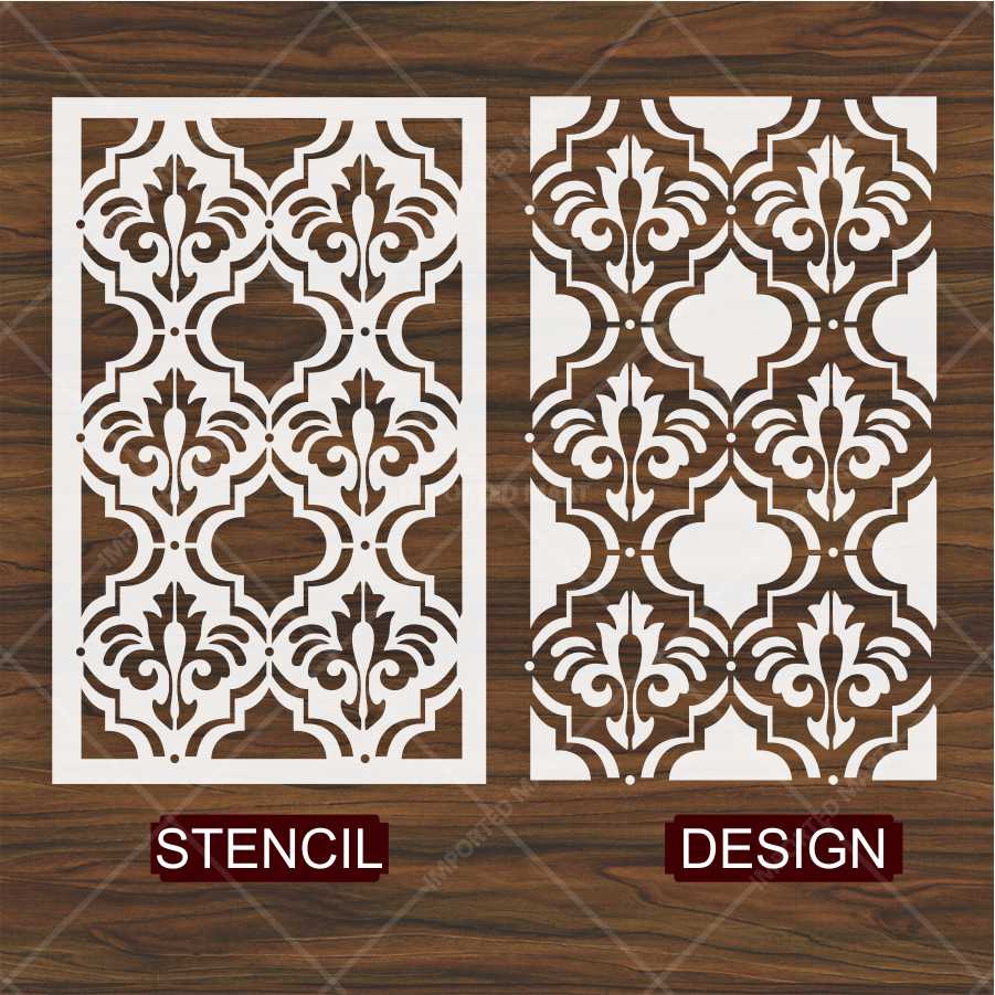 Moroccan Fleur Tile Stencil for Wall, Furniture & Fabric β Reusable Ornamental Design β ID# 687 - Image 4