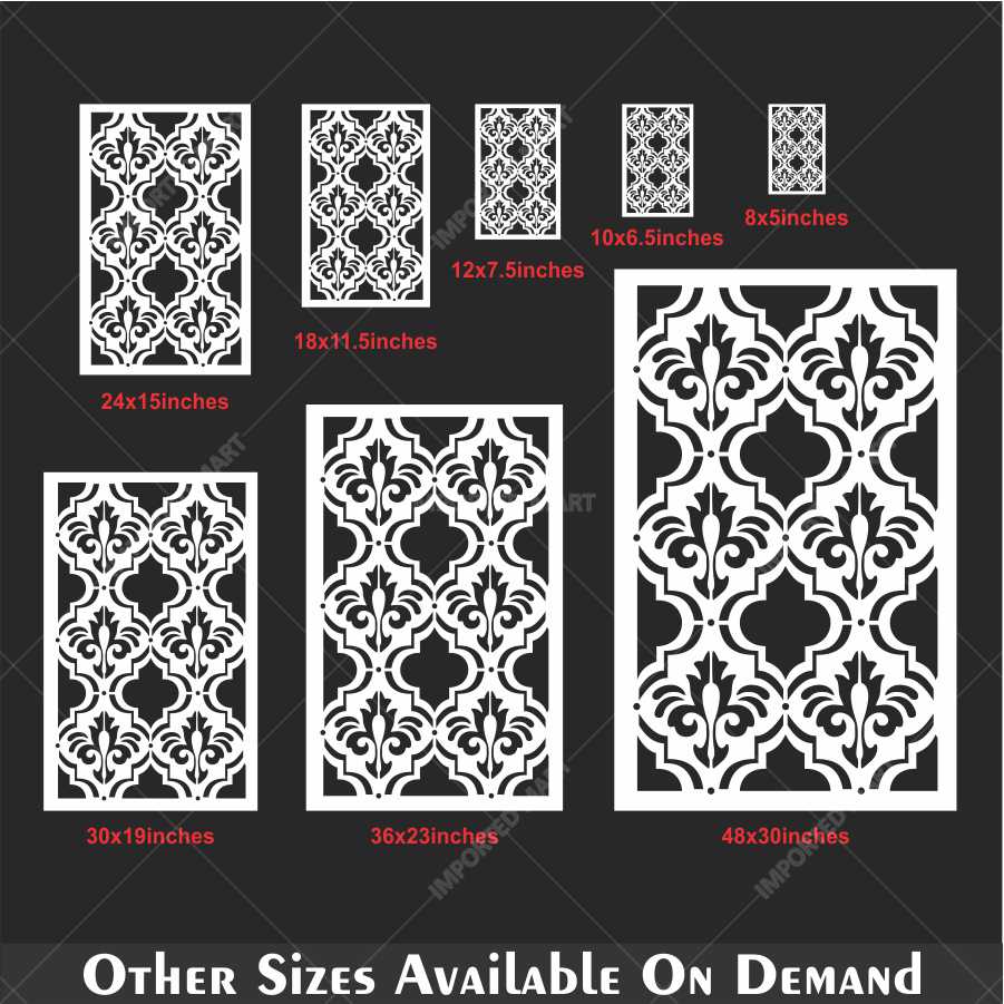Moroccan Fleur Tile Stencil for Wall, Furniture & Fabric β Reusable Ornamental Design β ID# 687 - Image 5