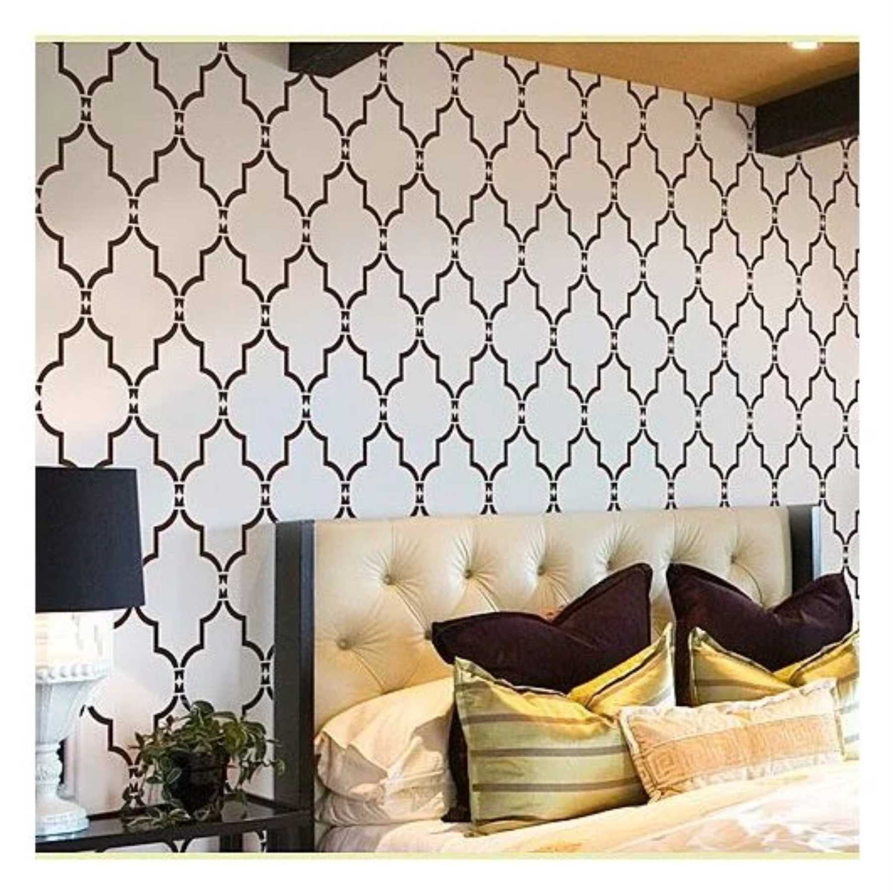 Moroccan Pattern Moroccan Fabric Reusable Stencil For Canvas And Wall Painting.ID#208G - Image 7