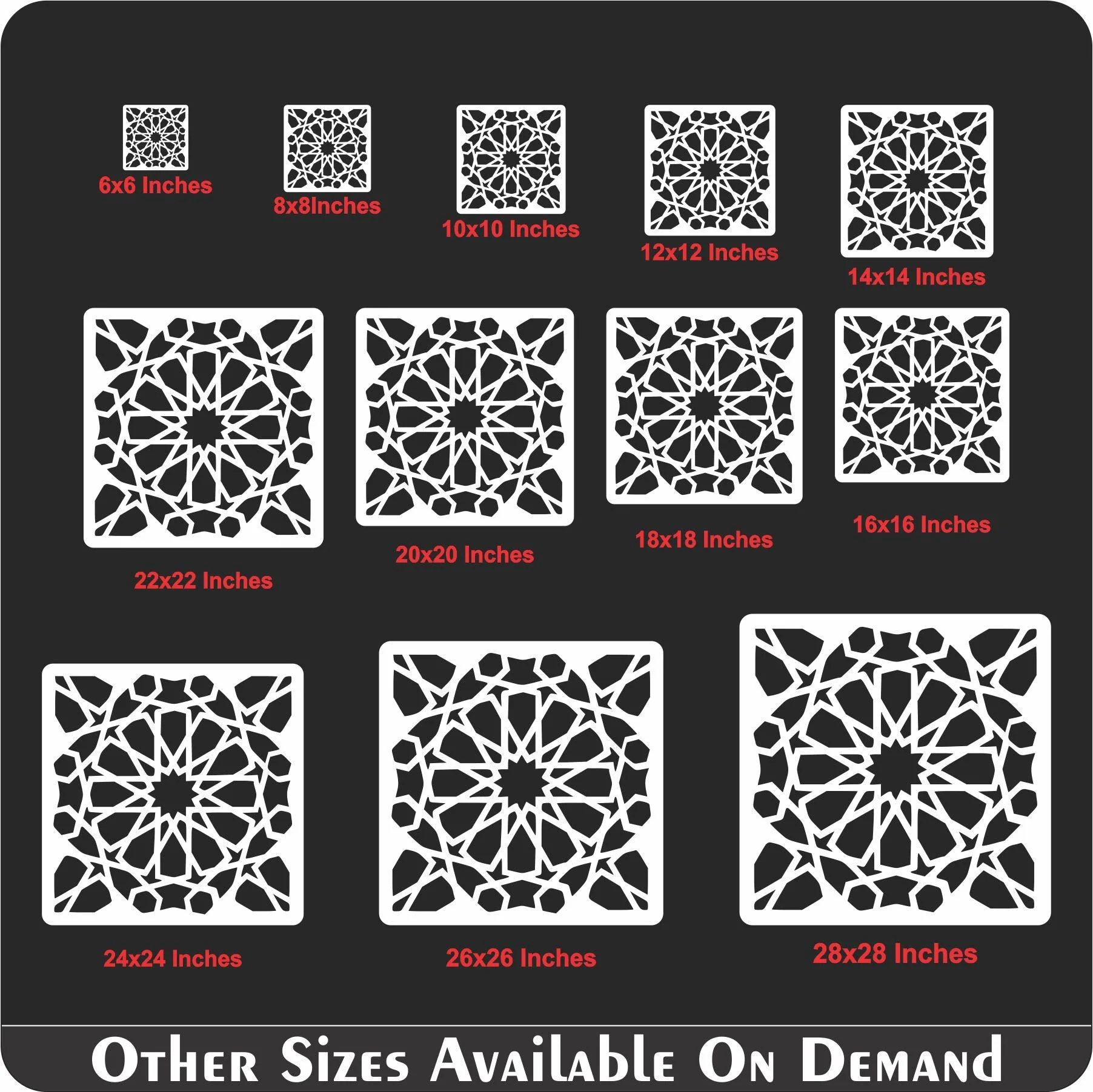 Geometric islamic Pattern Reusable Stencil For Canvas And Wall Painting.ID#194 - Image 11