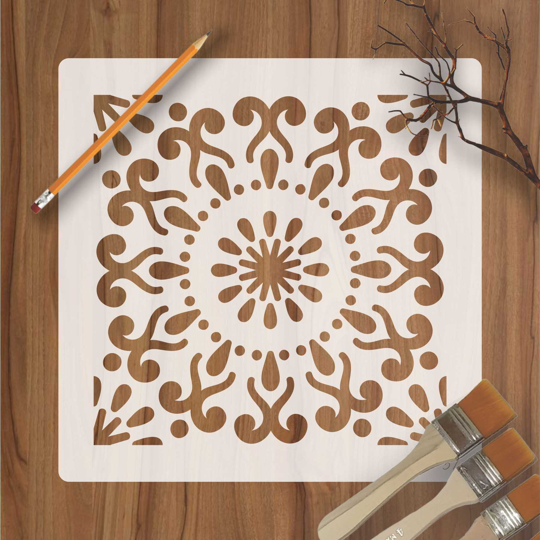 Motif Reusable Stencil for Canvas and wall painting.ID#57