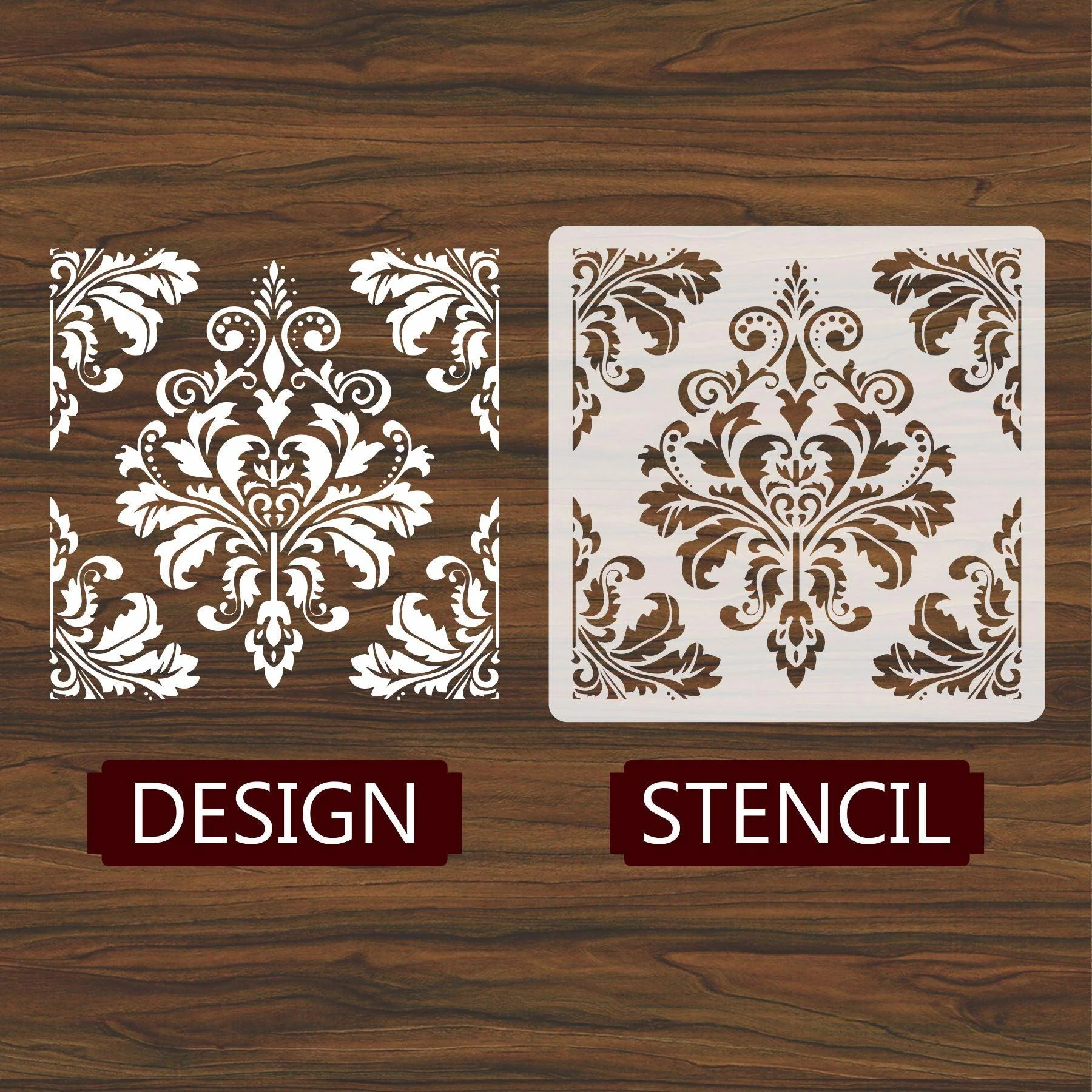 Motif  Reusable Stencil Sheetsfor Canvas and wall painting.ID#76 - Image 2