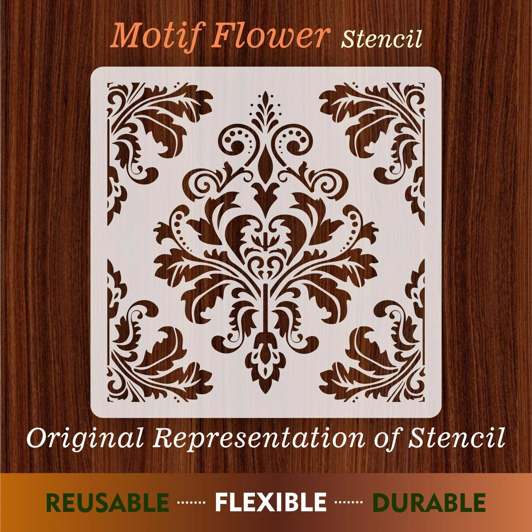 Motif  Reusable Stencil Sheetsfor Canvas and wall painting.ID#76 - Image 3