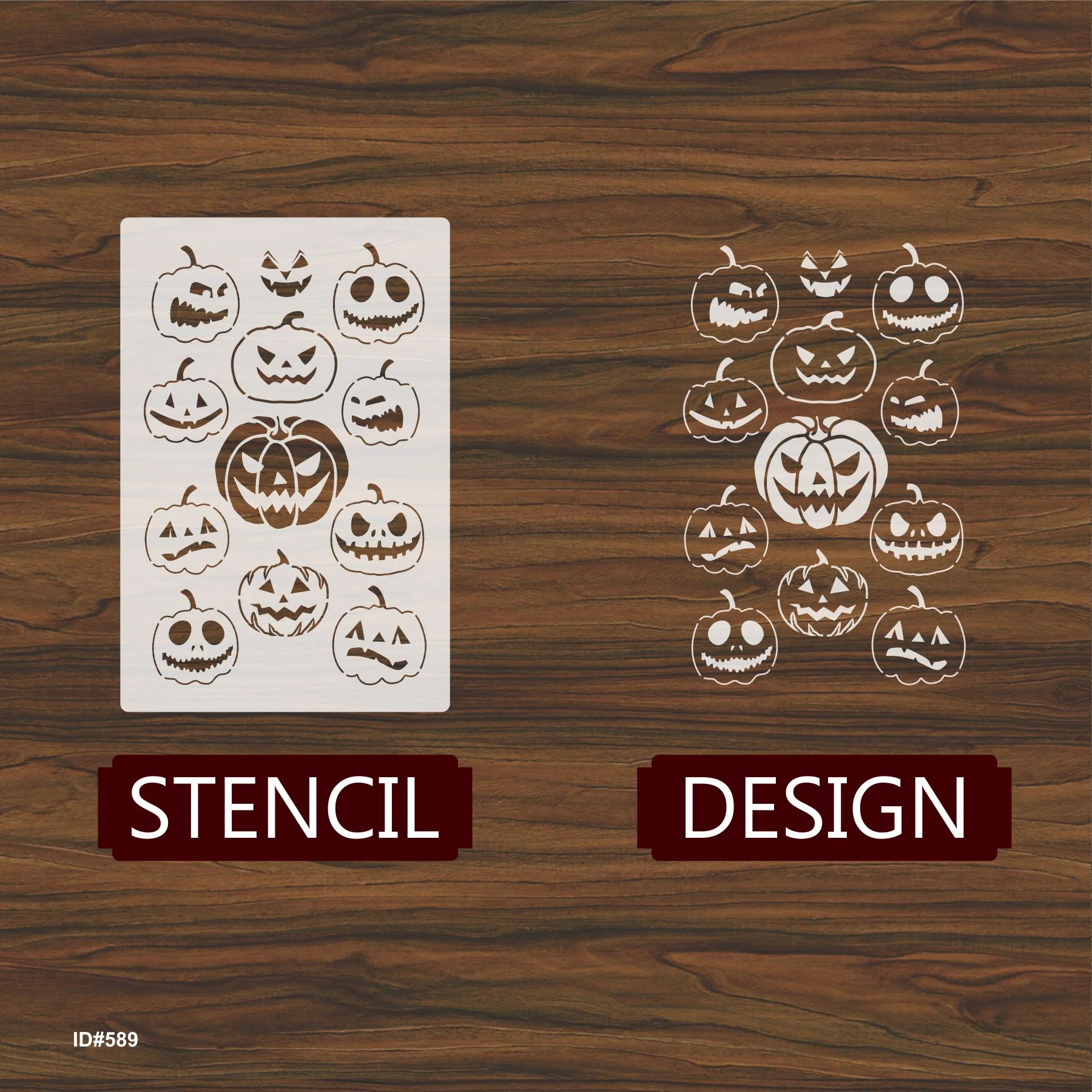 Pumpkin Halloween  Stencil for  Painting Scrapbook Coloring Embossing Album Decor. ID #589 - Image 3