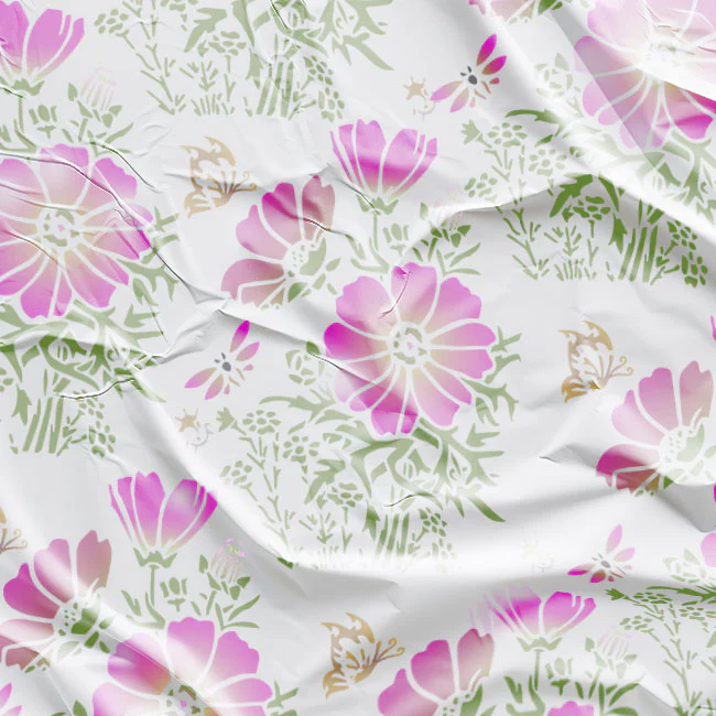 Reusable Stencil for Canvas and wall painting Floral Reusable Stencil.ID#01 - Image 5