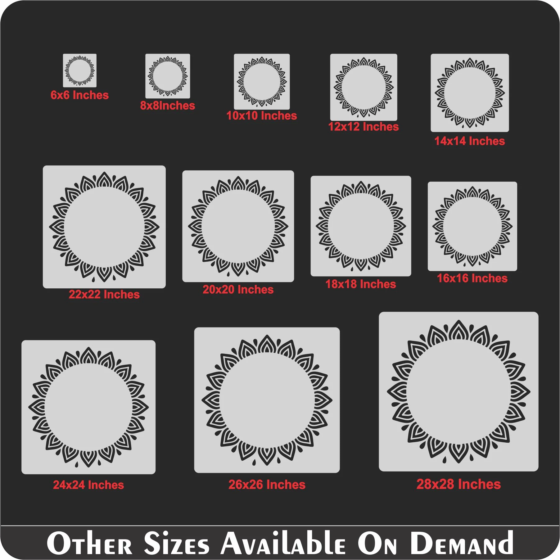 Round Art Mandala Reusable Stencil For Canvas And Wall Painting.ID#252 - Image 6