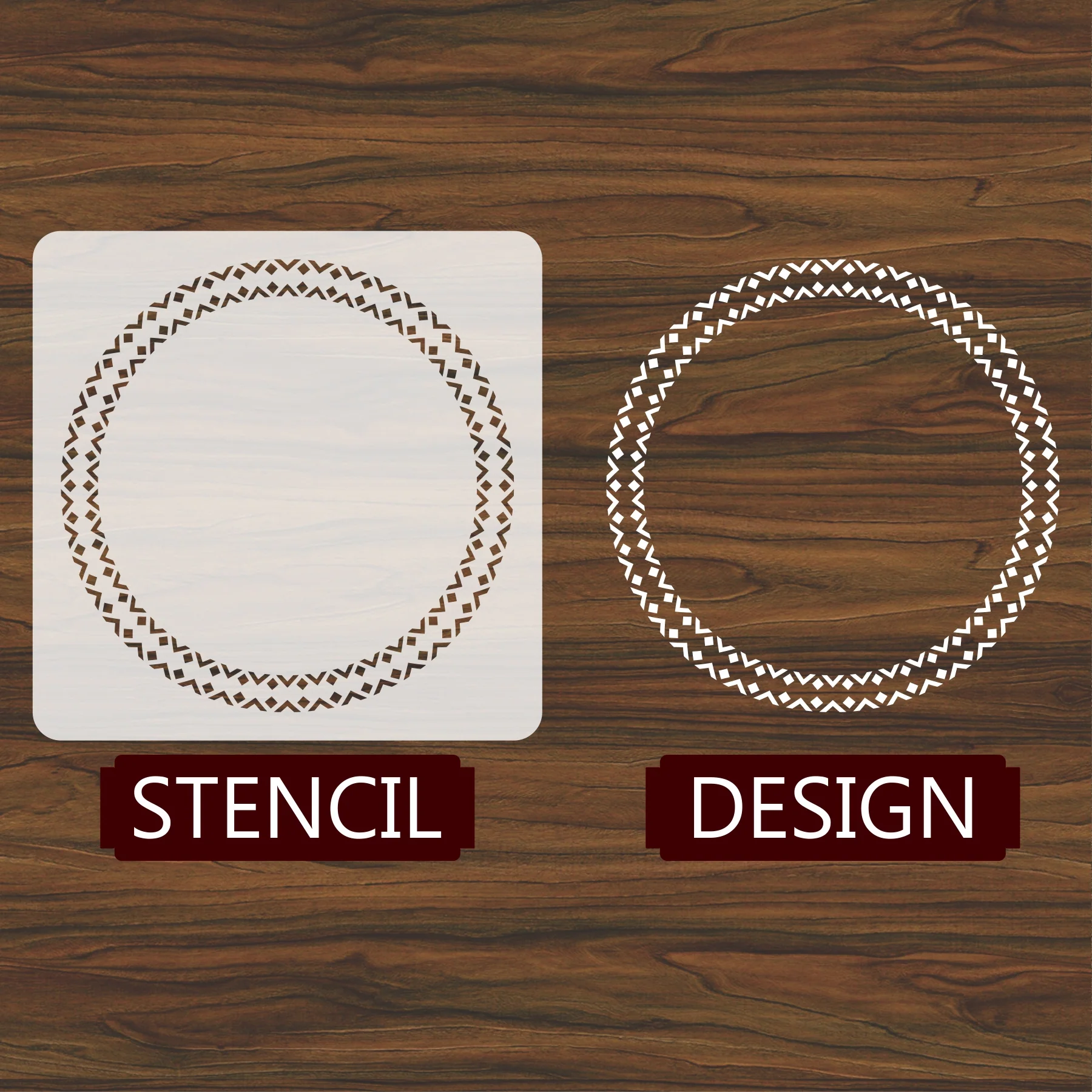 Rounded Mandala Frame Reusable Stencil For Canvas And Wall Painting.ID#248 - Image 4