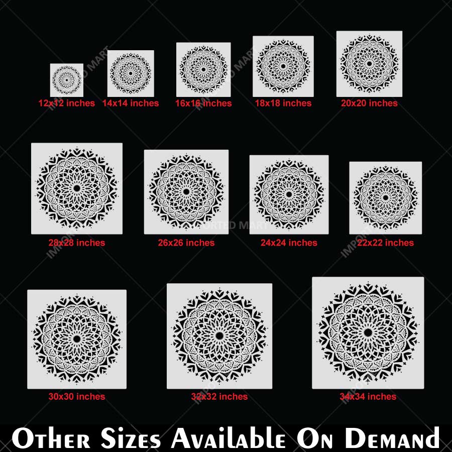Sacred Geometry Mandala Stencil for Wall, Floor & Furniture Art – Decorative Round Mandala Pattern – ID# 726 - Image 6