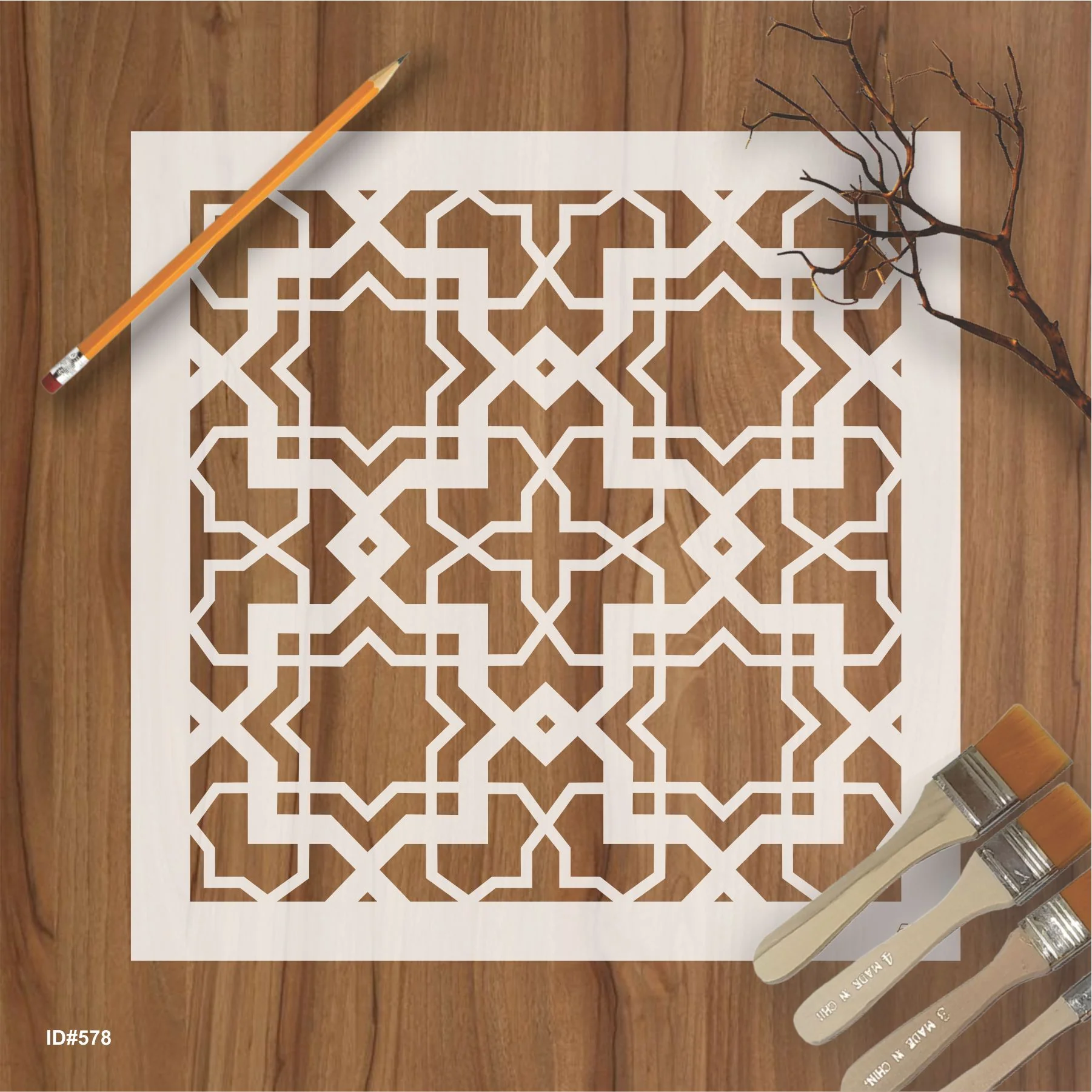 Islamic Geometric Pattern Stencils Painting Scrapbook Coloring Embossing Album Decorative Template. ID #578