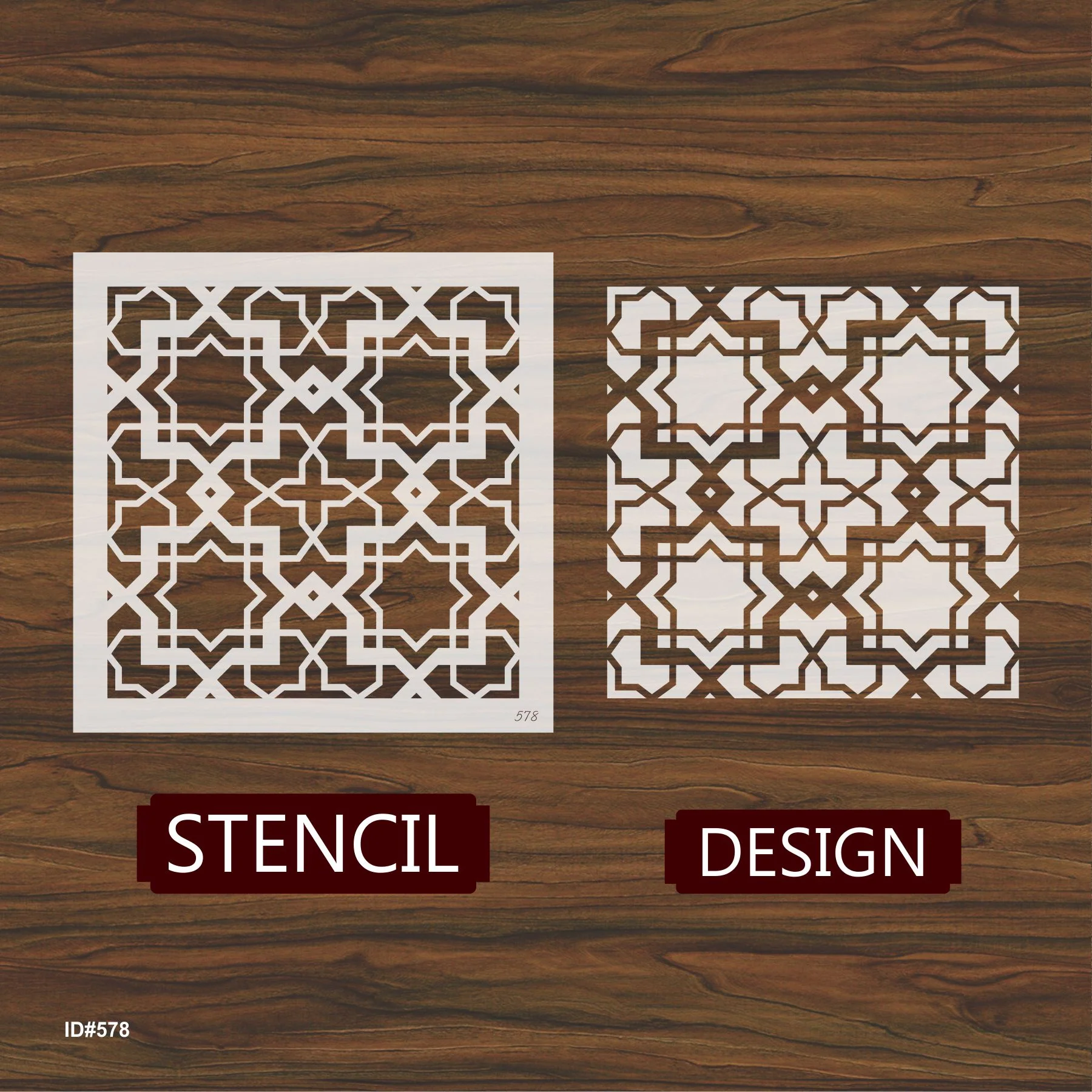 Islamic Geometric Pattern Stencils Painting Scrapbook Coloring Embossing Album Decorative Template. ID #578 - Image 3